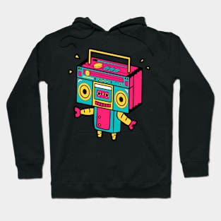 Boom Bot The Retro Boom Box Robot Hoodie